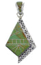 Turquoise Inlay Southwest Authentic Sterling Silver Pendant EX28812